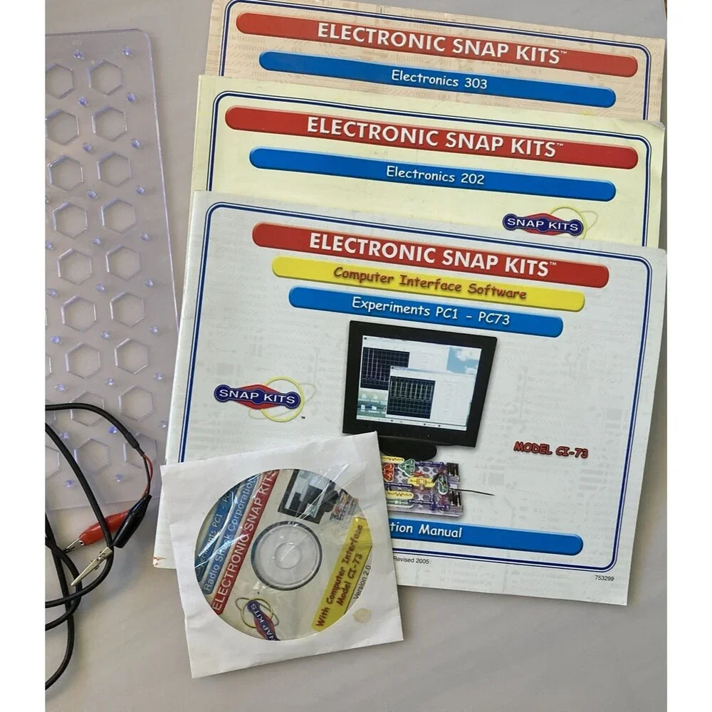 Elenco Toy Snap Circuits Electronics Mixed Lot 3 Manuals Radio Shack ~65 pieces